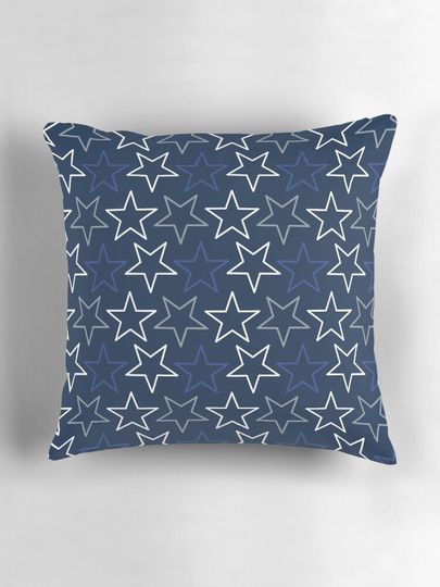 Dallas Cowboys Pattern, Navy Background Pillow, Gift for Fan