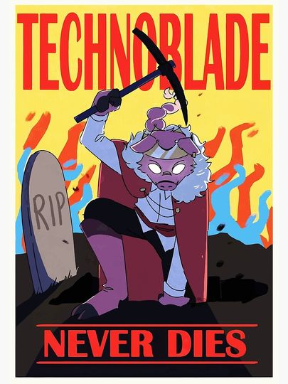 technoblade never dies games Premium Matte Vertical Poster