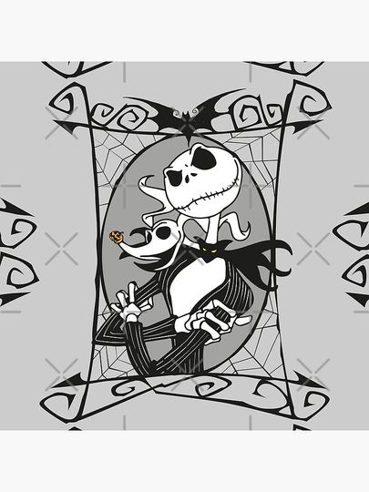 Jack Skellington and Zero - The Nightmare Before Christmas Clock