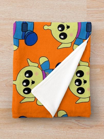 Green Toy Alien Plush Throw Blanket