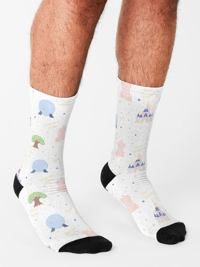 Four Magic Kingdoms Pattern Socks