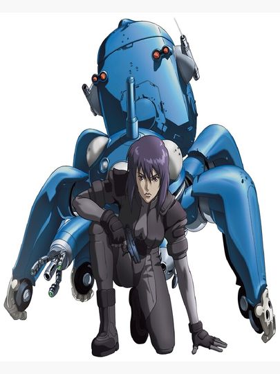 Ghost in the Shell: Stand Alone Complex (Kusanagi Motoko and Tachikoma) Premium Matte Vertical Poster