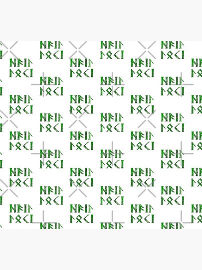 Hail Loki In Futhark Runes Green with White Background Socks