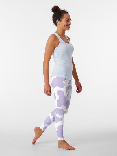 Pastel purple cow print aesthetic  pattern  Leggings