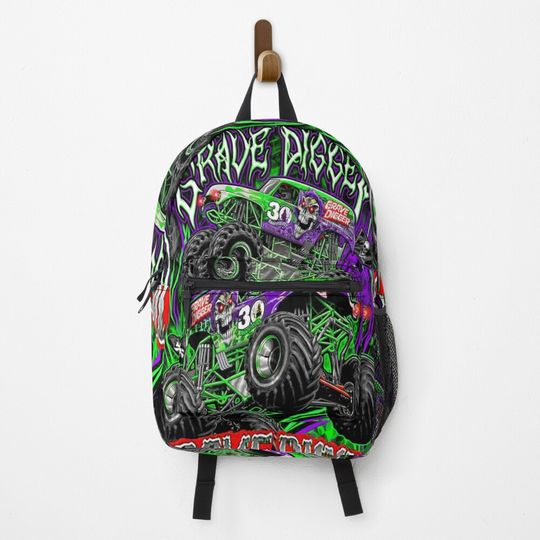 Monster jam grave digger monster truck Fans Art Backpack