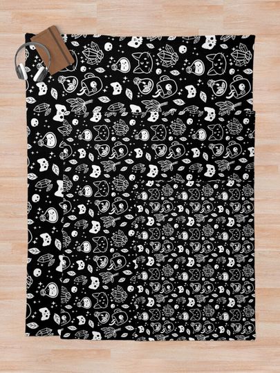 Herb Witch // Black and White | Nikury Throw Blanket