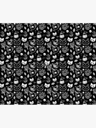 Herb Witch // Black and White | Nikury Throw Blanket