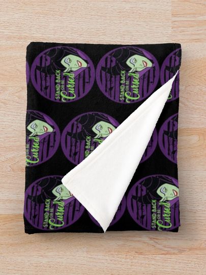 Stand Back Or Be Cursed Design Evil Oval Villains Version Throw Blanket
