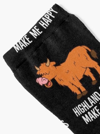 Scottish highland cattle - Highland cattles makes me happy Socks