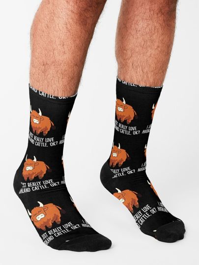 Scottish highland cattle - I just really love Highland cattle, ok? Socks