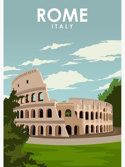 Rome Italy Travel Poster Premium Matte Vertical Poster