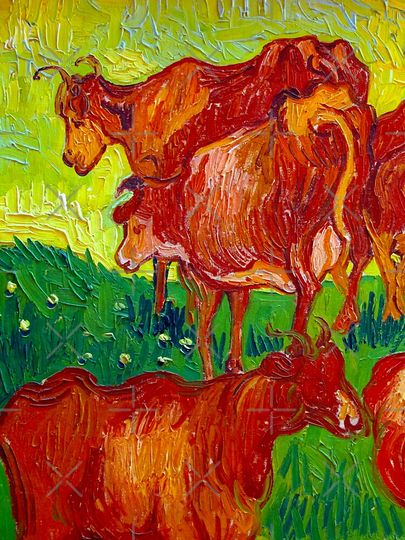 VAN GOGH Cows - Van Gogh Best Original Cow Field Painting 1890 HD 4K Tank Top