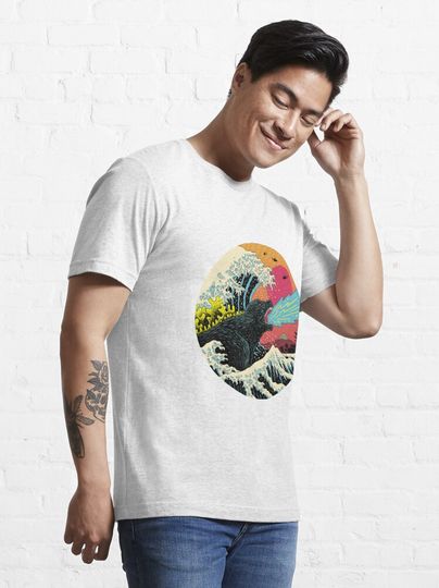 Art 90s Hokusai Kaiju T-Shirt