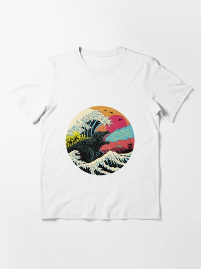 Art 90s Hokusai Kaiju T-Shirt