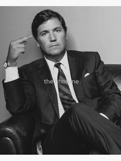 Tucker Carlson Middle Finger Premium Matte Vertical Poster
