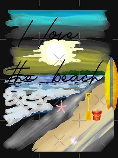 I LOVE THE BEACH  Racerback Tank Top