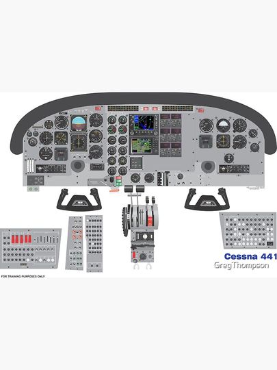 Cessna 441 Panel Premium Matte Vertical Poster