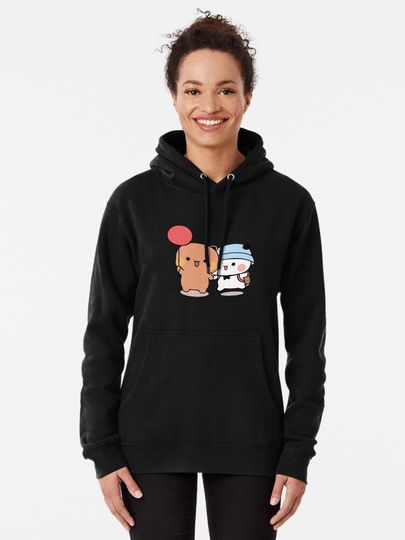 Bear and Panda Bubu Dudu Balloon Pullover Hoodie, Gifts for Couples