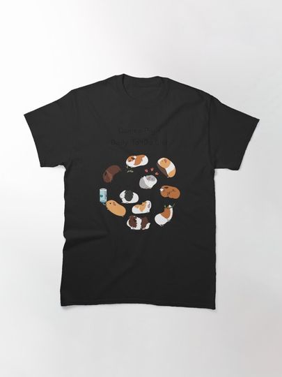 Guinea Pig Daily To-Do List - Brown Background Classic T-Shirt