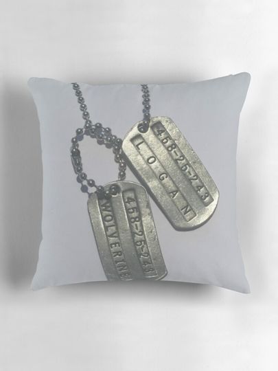 xmen logan dogtag Pillow