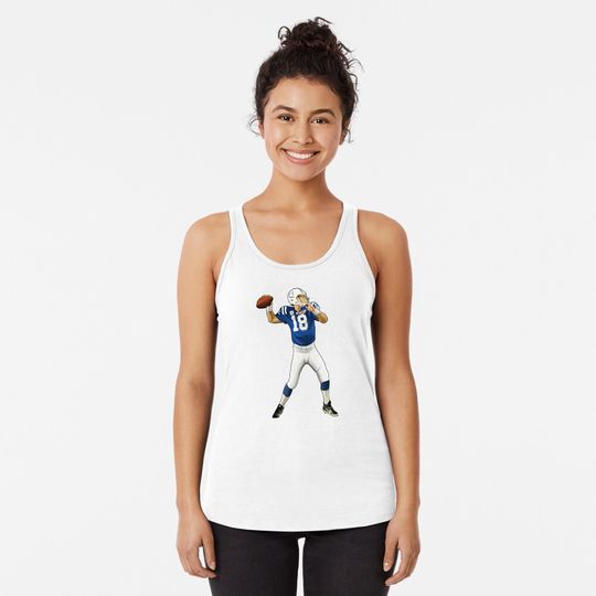 Peyton Manning #18 Throw Racerback Tank Top