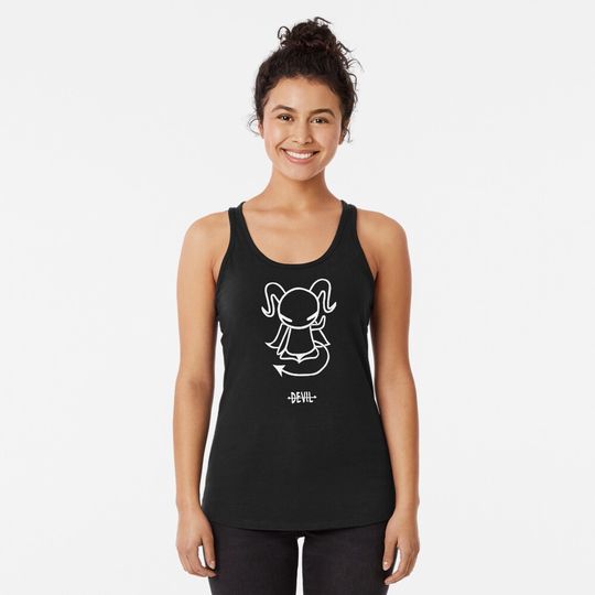 Devil Tarot Print Racerback Tank Top
