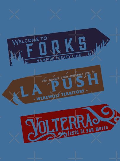 Forks, La Push, Volterra - Twilight Road Signs  Lightweight Hoodie