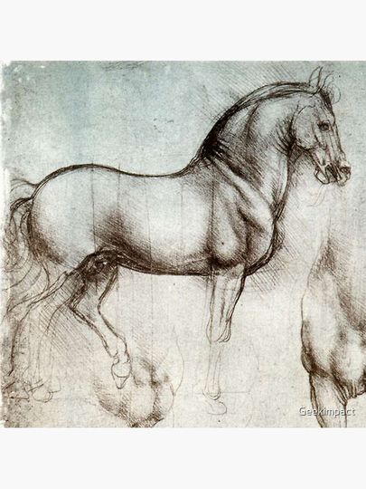 Horse sketches by Leonardo Da Vinci Premium Matte Vertical Poster