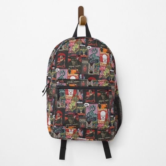 halloween horror movie collage  Backpack