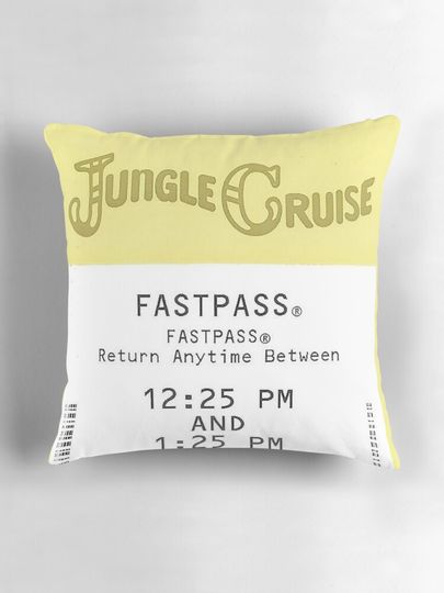 Jungle Cruise Fastpass Pillow
