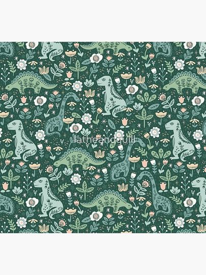 Folk Floral Dinosaur Socks