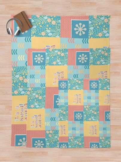 "it's a small world" Pattern (version 2) Throw Blanket