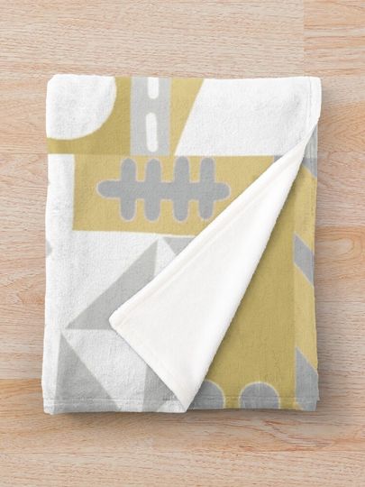 Gold and Silver "it's a small world" Pattern Throw Blanket