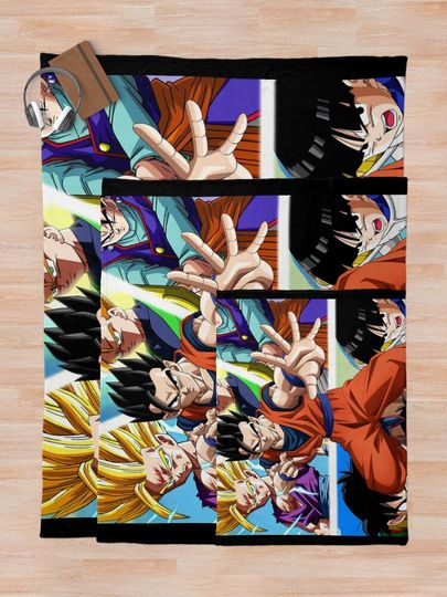 Center Goku Throw Blanket, Gift for Fan, for All Age