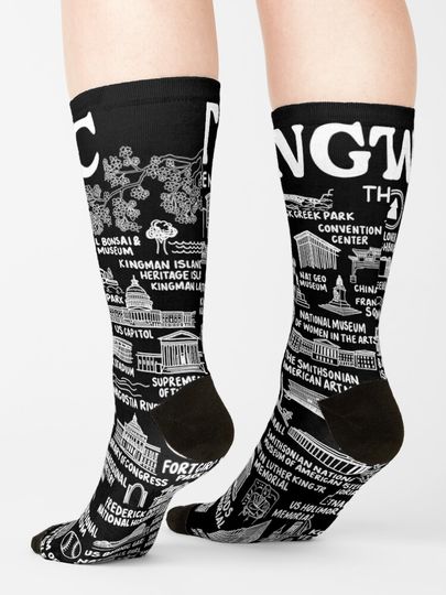 Washington DC Map Socks
