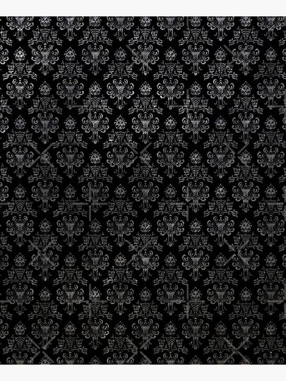 Haunted Mansion Wallpaper Black and Silver Apron