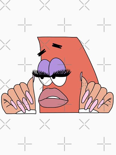 Patrick Star Meme Lashes & Nails Hoodie