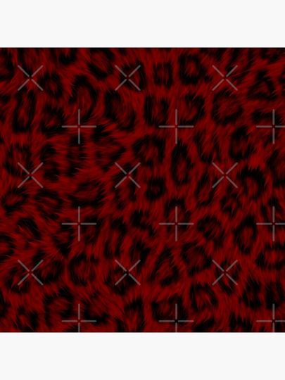 Furry Leopard Print in Blood Red and Black Pillow