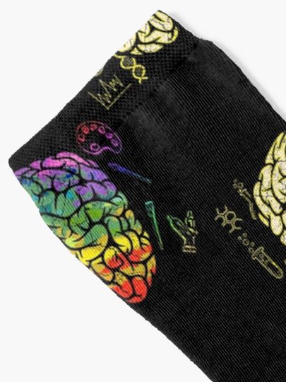 Brain Neurology Hemispheres Analytical Creative Socks