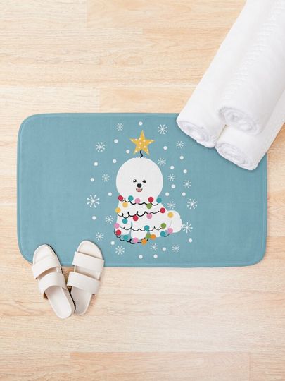 Bichon Frise Christmas Tree Bath Mat