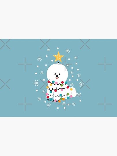 Bichon Frise Christmas Tree Bath Mat