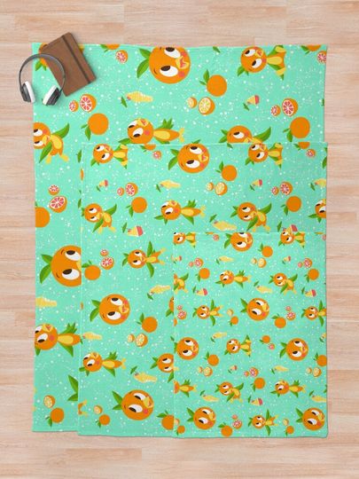 Orange Bird with Dole whip Throw Blanket