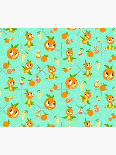 Orange Bird with Dole whip Throw Blanket