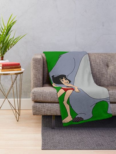 Baloo and Mowgli  Throw Blanket