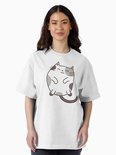 Cute Cat Oversized T-Shirt for Women