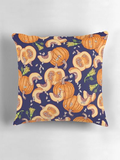Pumpkin night life pattern Pillow