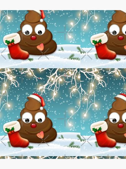 Poop Funny Emoji Santa Snow Backpack