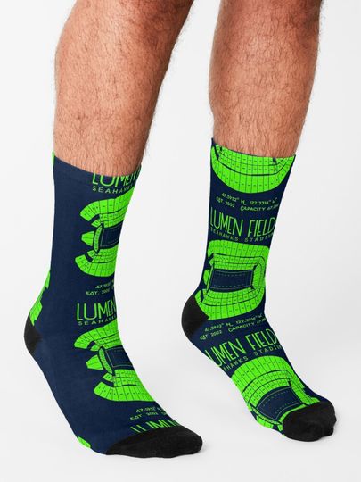 Seattle Seahawks Lumen Field Stadium Poster Print Socks