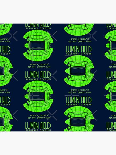 Seattle Seahawks Lumen Field Stadium Poster Print Socks