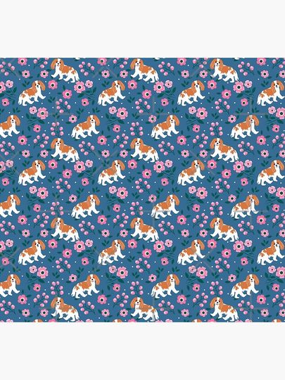 Blenheim Cavalier King Charles Spaniel Playing at Night in a Garden Socks